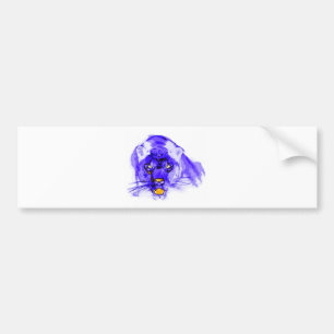 Blue Digital Pop Art Jaguar Bildekal