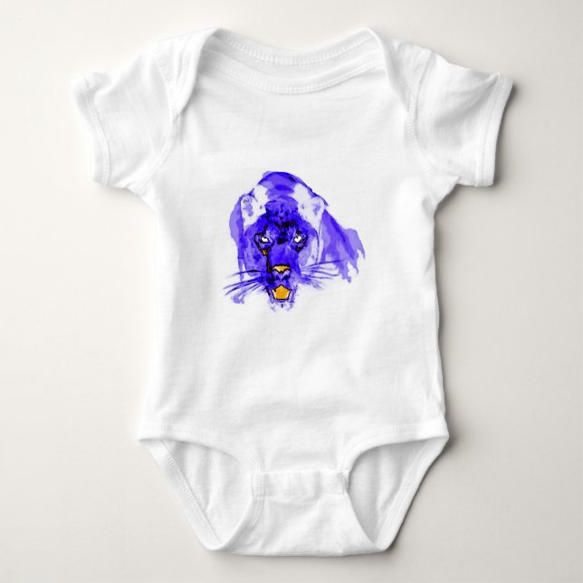 Blue Digital Pop Art Jaguar T-shirt (Framsida)