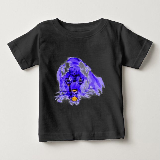 Blue Digital Pop Art Jaguar Tee Shirt (Framsida)