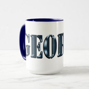 Blue Dimensional George Namn Logotyp Mugg