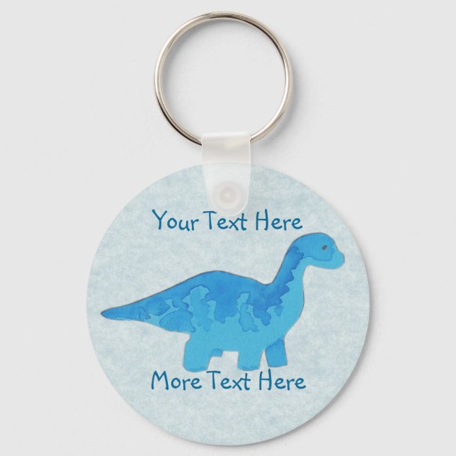 Blue Dino Keychain Nyckelring (Framsida)