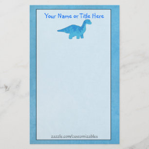 Blue Dino Stationery Brevpapper