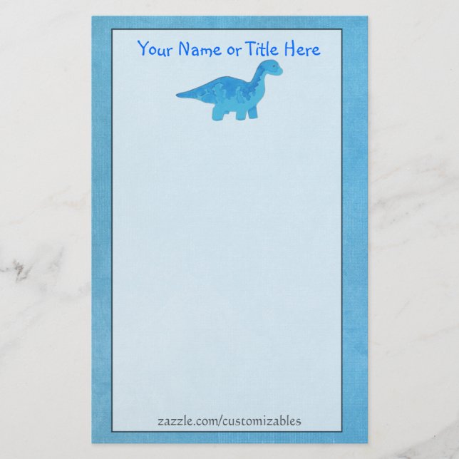 Blue Dino Stationery Brevpapper (Framsida)