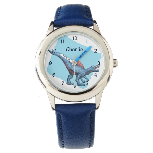 Blue Dinosaur Barn Armbandsur (Framsida)
