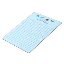 Blue Dinosaur Cute Barn Dino Stationary Anteckning