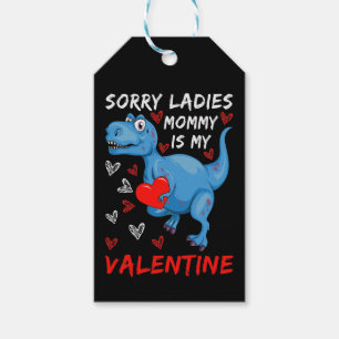 Blue Dinosaur Förlåt att Dam Mamma är min Valentin Presentetikett