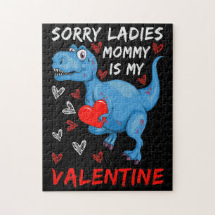 Blue Dinosaur Förlåt att Dam Mamma är min Valentin Pussel