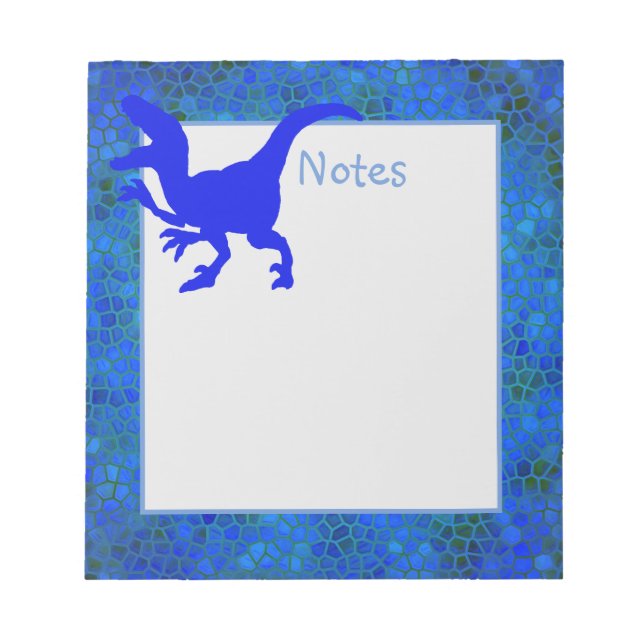 Blue Dinosaur Gömmer Anteckningsblock (Framsida)