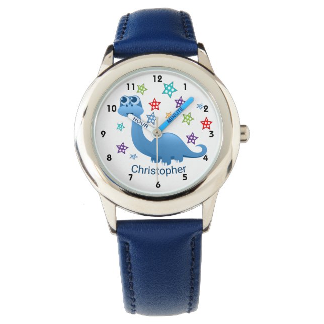 Blue Dinosaur Kid Armbandsur (Framsida)