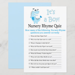Blue Dinosaur Nursery Rhyme Quiz babyduschspel