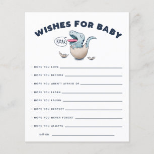 Blue Dinosaur Önskemål för Baby Card