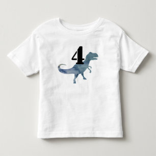 Blue Dinosaur Trex 4 Birthday T-shirt