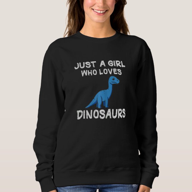 Blue Dinosaurs Girl T Shirt (Framsida)