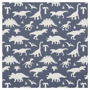 Blue Dinosaurs Jurassic Dinos Mönster Tyg