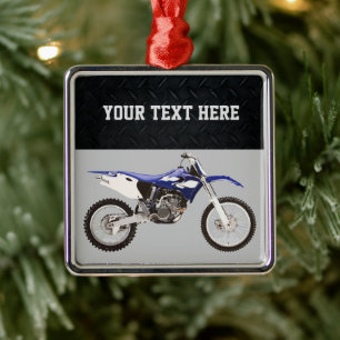 Blue Dirt Bike Sports Boy Boy Julgransprydnad Metall