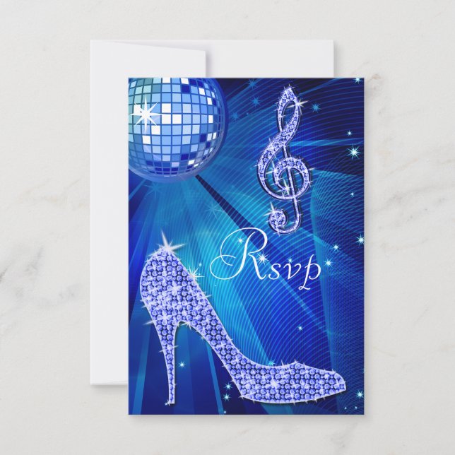 Blue Disco Boll Gnistra Heels OSA Kort (Framsida)