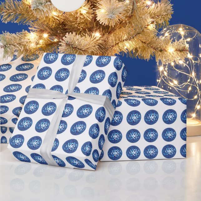 Blue Disco Boll Mönster Presentpapper (Helgdagar)