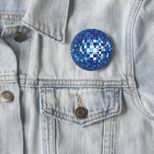Blue Disco Boll Pin Knapp