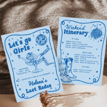 Blue Disco Rodeo Cowgirl Bachelorette Helg