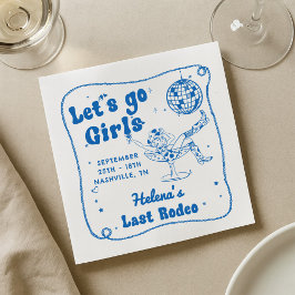Blue Disco Rodeo Cowgirl Bachelorette Helg Pappersservett