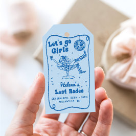 Blue Disco Rodeo Cowgirl Bachelorette Helg Presentetikett