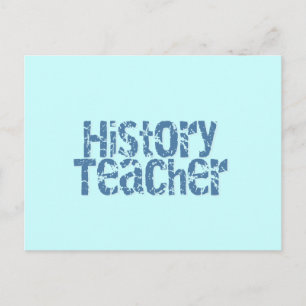 Blue Distress History Teacher Tshirts och Gifts Vykort