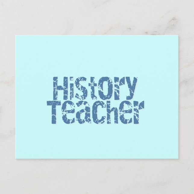Blue Distress History Teacher Tshirts och Gifts Vykort (Framsida)