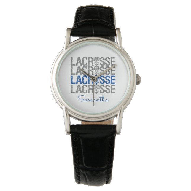 Blue Distress Lacrosse Ord Armbandsur (Framsida)