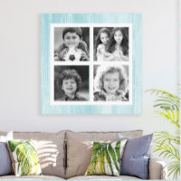 Blue Distress Wood Black White