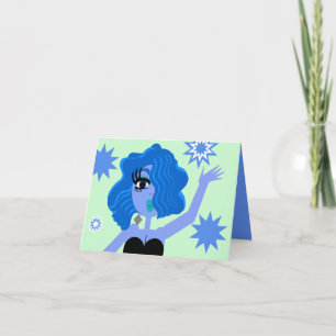 Blue Diva Hälsning Card Kort
