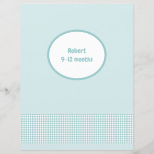 Blue Divider Page Gingham Baby Photo Album Infoga