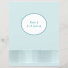 Blue Divider Page Gingham Baby Photo Album Infoga