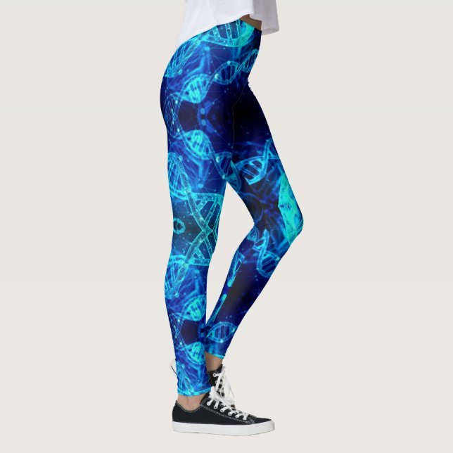 Blue DNA Strands Science Leggings (Höger)