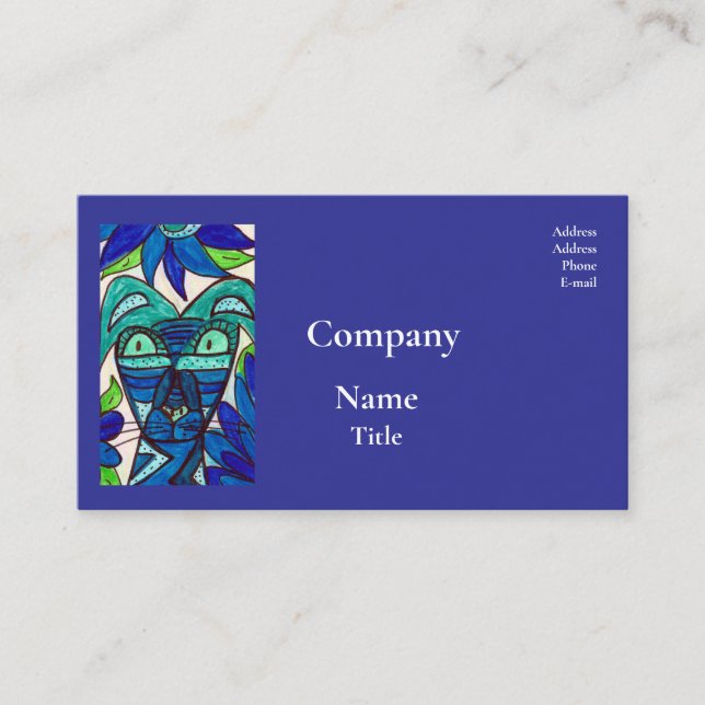 Blue Dog Business Card Visitkort (Framsida)