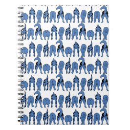 Blue Dog Butts Pattern Anteckningsbok