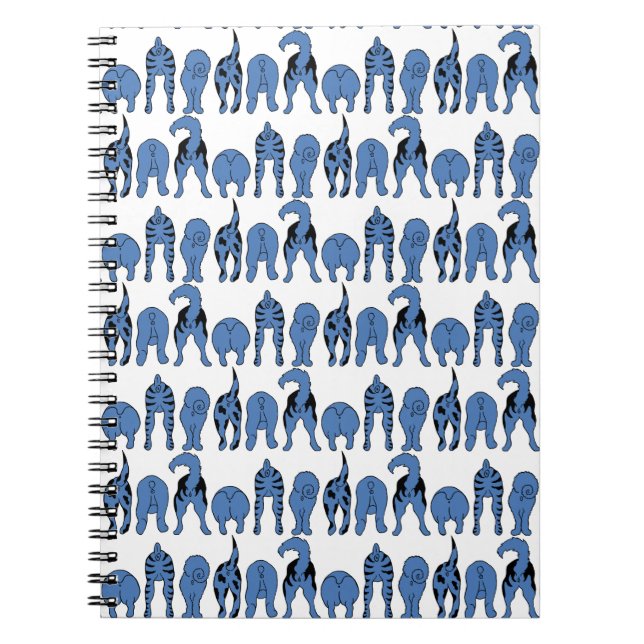Blue Dog Butts Pattern Anteckningsbok (Framsidan)