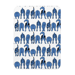 Blue Dog Butts Pattern Magnet