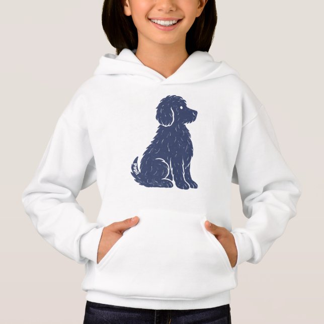 Blue Dog Silhouette Minimal Art T Shirt (Framsida)
