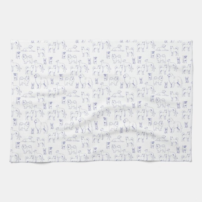 Blue Dogs Kökshandduk (Horisontell)