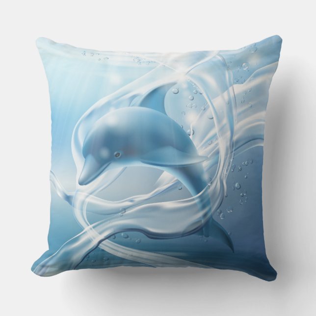 Blue Dolphin dekorativ kudde (Framsida)