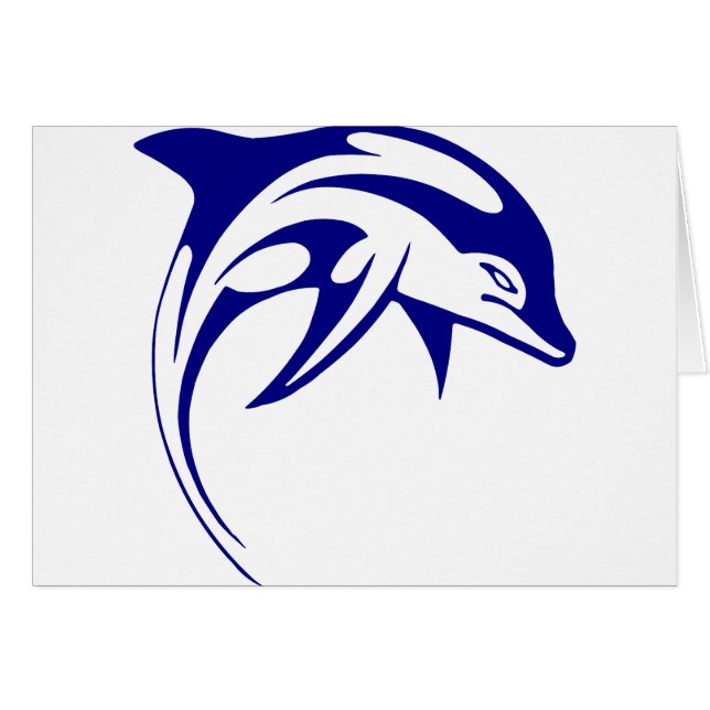 Blue Dolphin Hälsningskort (Framsidan Horizontal)
