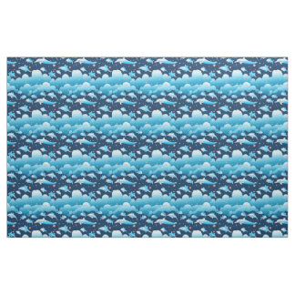 Blue Dolphin Mönster Classic Trending Modern Cute Tyg