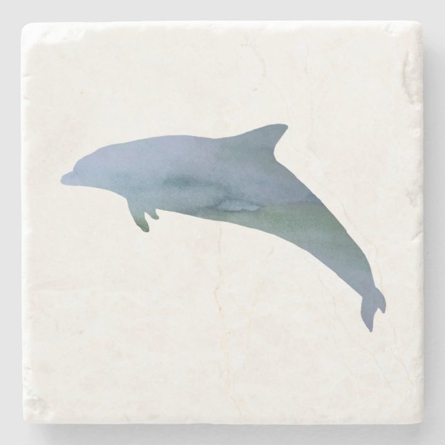 Blue Dolphin Painting Coastal Stenunderlägg (Framsidan)