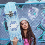 Blue Dolphins Mandala Maritime Skateboard Bräda 21,5 Cm<br><div class="desc">Blå vita mandala aqua delphins Havslevande djurstammar Havets strandstrand - magisk fantasi elegant för sjösjöfart</div>