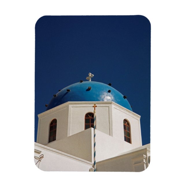 Blue dome, Santorini, Grekland Magnet (Vertikal)