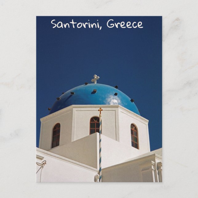 Blue dome, Santorini, Grekland Vykort (Framsida)