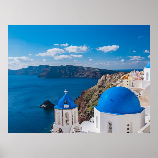 Blue Domes of Santorini Poster (Framsidan)