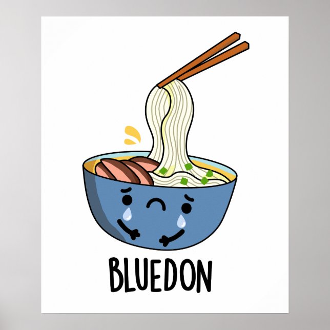 Blue-don Funny Udon Pun Poster (Framsidan)
