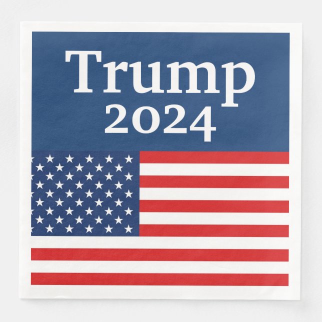 Blue Donald Trump 2024 American Flagga Pappersservett (Framsida)