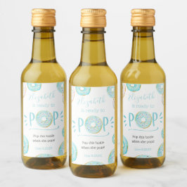 Blue Donut Baby pop det när hon pops Vin-etikett Vinetikett